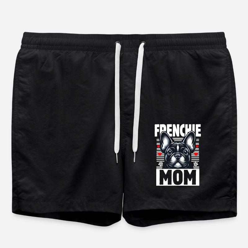 Frenchie Mom - Swim Trunks - black