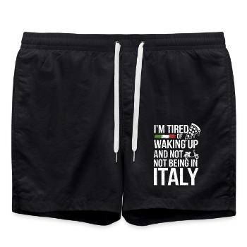 Italy in the heart - Swim Trunks - black - Front - AI Model Male 185 light (185cm)