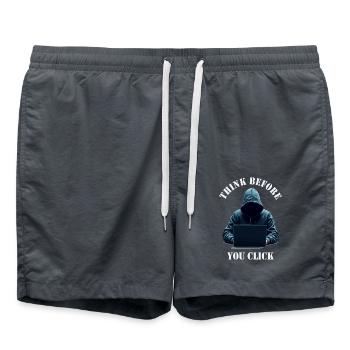Denke nach bevor du klickst - Cyber Sicherheit - Badeshorts - Anthrazit - Vorne - AI Model Male 185 light (185cm)