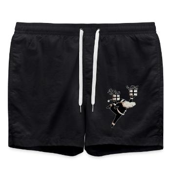 Santa Dancer (v2) - Badeshorts - Schwarz - Vorne - AI Model Male 185 light (185cm)