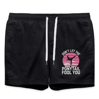 Fighting spirit with style - Swim Trunks - black - Front - AI Model Male 185 light (185cm)
