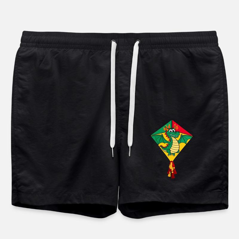 Cute Flying Kite - Swim Trunks - black