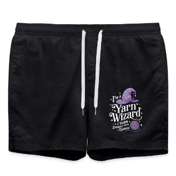 Knitting magic for creative minds - Swim Trunks - black - Front - AI Model Male 185 light (185cm)