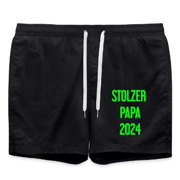 Proud Dad 2024 – for new fathers - Swim Trunks - black - Front - AI Model Male 185 light (185cm)