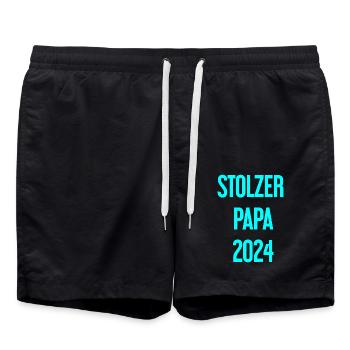 Proud Dad 2024 – for new fathers - Swim Trunks - black - Front - AI Model Male 185 light (185cm)