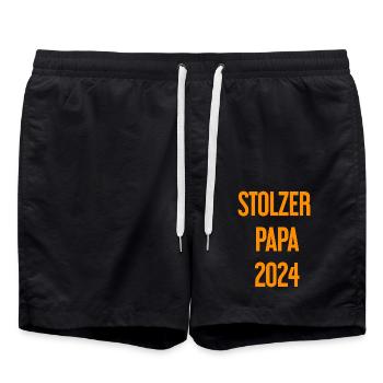 Proud Dad 2024 – for new fathers - Swim Trunks - black - Front - AI Model Male 185 light (185cm)