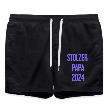 Proud Dad 2024 – for new fathers - Swim Trunks - black - Front - AI Model Male 185 light (185cm)