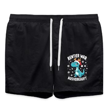 Dino Rentier war ausverkauft - Badeshorts - Schwarz - Vorne - AI Model Male 185 light (185cm)