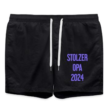 Stolzer Opa 2024 – Perfekt für frischgebackene Opa - Badeshorts - Schwarz - Vorne - AI Model Male 185 light (185cm)