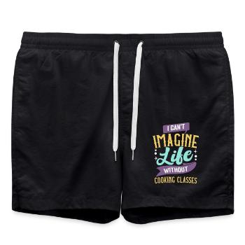 Je ne peux pas imaginer la vie sans cours de cuisine - Short de bain - noir - Devant - AI Model Male 185 light (185cm)