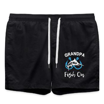 Grandpa Fish On Fishing - Swim Trunks - black - Front - AI Model Male 185 light (185cm)