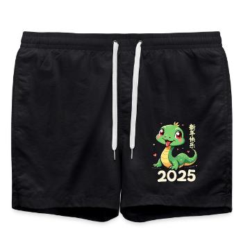 Nouvel An Chine Année du Serpent 2025 - Short de bain - noir - Devant - AI Model Male 185 light (185cm)