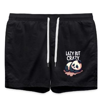 Lazy But Crazy - Swim Trunks - black - Front - AI Model Male 185 light (185cm)