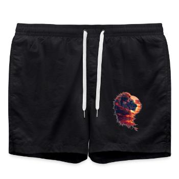 Lion - Swim Trunks - black - Front - AI Model Male 185 light (185cm)