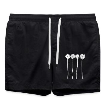 T Shirts Années 70 Edition Limitée 69 Flower Power - Short de bain - noir - Devant - AI Model Male 185 light (185cm)