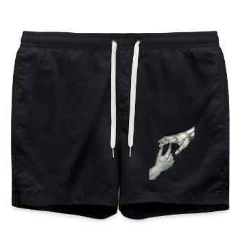 Mains - Short de bain - noir - Devant - AI Model Male 185 light (185cm)
