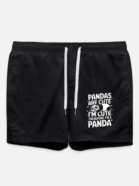 Panda Bear Panda Animal Pandas - Swim Trunks - black