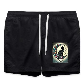 Chat Noir Luna - Short de bain - noir - Devant - AI Model Male 185 light (185cm)