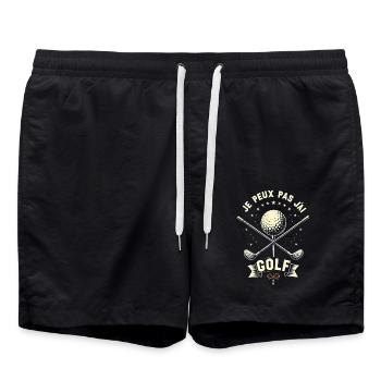 Je Peux Pas J'Ai Golf Clubs De Golf Cadeau De Golf - Short de bain - noir - Devant - AI Model Male 185 light (185cm)
