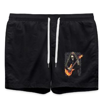 Grim Reaper avec guitare électrique Rock Heavy Metal - Short de bain - noir - Devant - AI Model Male 185 light (185cm)