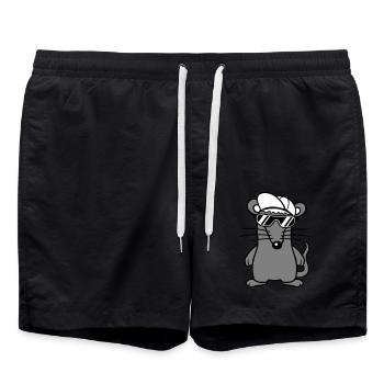 Mouse Sunglasses Cool Cappy Cap Hat Teens - Swim Trunks - black - Front - AI Model Male 185 light (185cm)