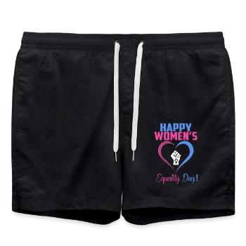 Happy Women's Equality Day - Swim Trunks - black - Front - AI Model Male 185 light (185cm)