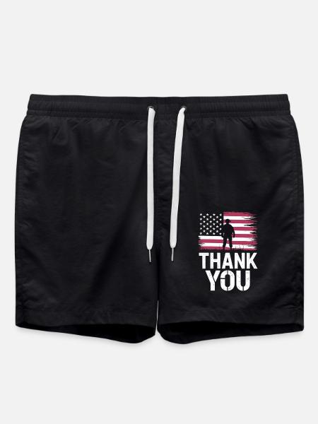Veteran Military Soldier - Swim Trunks - black