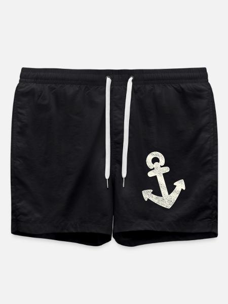 Anchor distressed - Swim Trunks - black