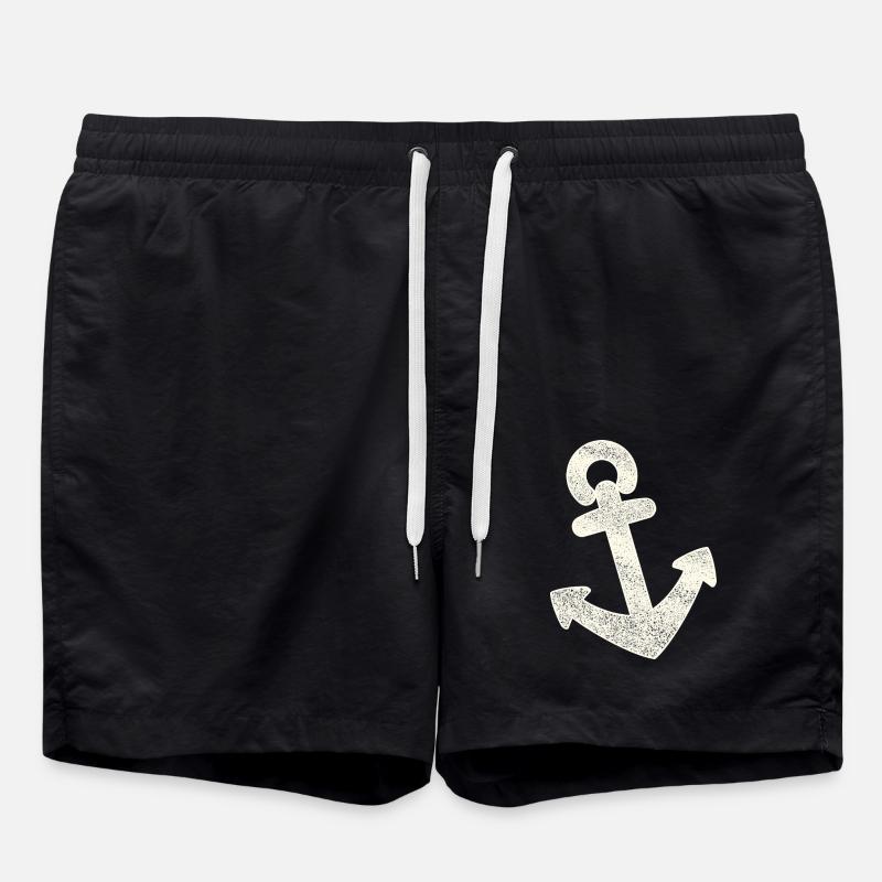Anker distressed - Badeshorts - Schwarz