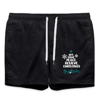 Joy Love Peace Believe Christmas - Swim Trunks - black - Front - AI Model Male 185 light (185cm)