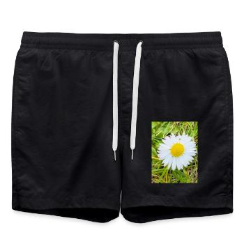 Marguerite ensoleillée - Short de bain - noir - Devant - AI Model Male 185 light (185cm)