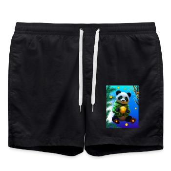 Cyber Zitrone Bambus Panda - Badeshorts - Schwarz - Vorne - AI Model Male 185 light (185cm)
