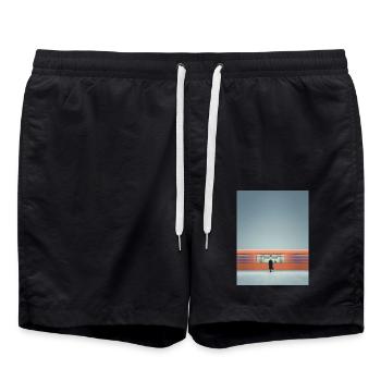 Minimalist Subway Moment - Swim Trunks - black - Front - AI Model Male 185 light (185cm)