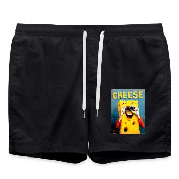 « Fromage » de van Gogh - Short de bain - noir - Devant - AI Model Male 185 light (185cm)
