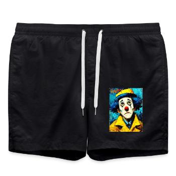 "Sad Clown" by van Gogh - Swim Trunks - black - Front - AI Model Male 185 light (185cm)