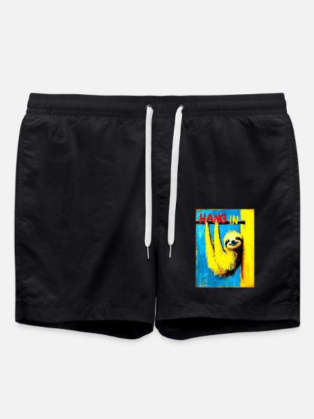 "Hang in there" by van Gogh - Swim Trunks - black