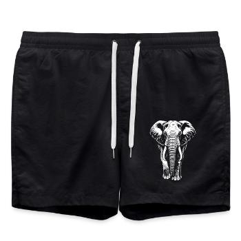 Eléphant - Gros Gibier, Défense, Ivoire - Short de bain - noir - Devant - AI Model Male 185 light (185cm)