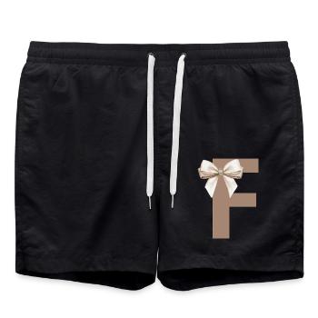 Buchstabe F Knoten - Badeshorts - Schwarz - Vorne - AI Model Male 185 light (185cm)