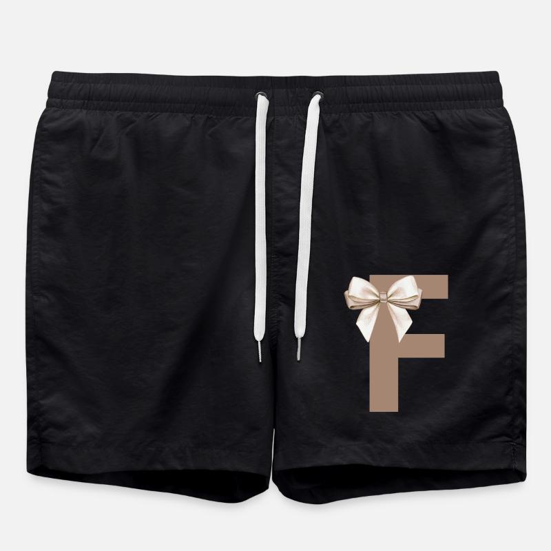Letter F Knot - Swim Trunks - black