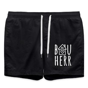 Bauherr 2026 - Badeshorts - Schwarz - Vorne - AI Model Male 185 light (185cm)