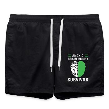 Lésion cérébrale, AVC - Short de bain - noir - Devant - AI Model Male 185 light (185cm)
