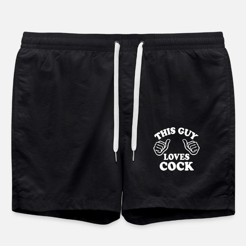 This guy loves cock - Swim Trunks - black