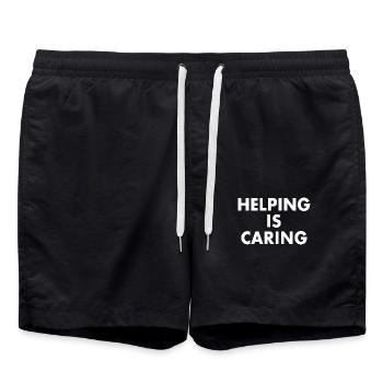 Helping is caring - Swim Trunks - black - Front - AI Model Male 185 light (185cm)