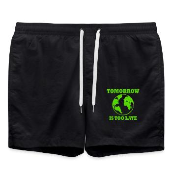 Tomorrow is too late - Short de bain - noir - Devant - AI Model Male 185 light (185cm)