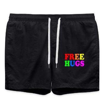 Free hugs - Badeshorts - Schwarz - Vorne - AI Model Male 185 light (185cm)