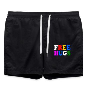 Free hugs - Badeshorts - Schwarz - Vorne - AI Model Male 185 light (185cm)