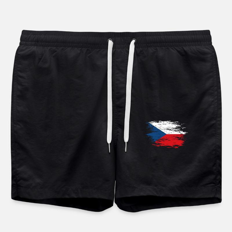 Czech Republic flag used - Swim Trunks - black
