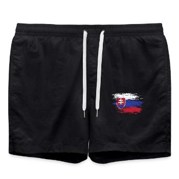 Slovakia flag used - Swim Trunks - black - Front - AI Model Male 185 light (185cm)