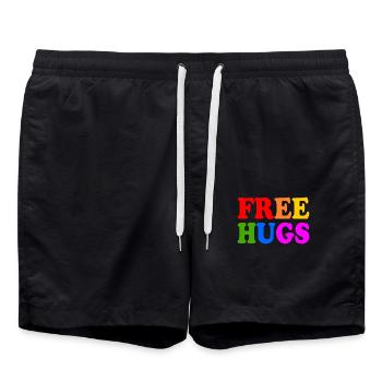 Free hugs - Badeshorts - Schwarz - Vorne - AI Model Male 185 light (185cm)