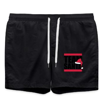 amis équipe équipe joyeux noël père noël n - Short de bain - noir - Devant - AI Model Male 185 light (185cm)